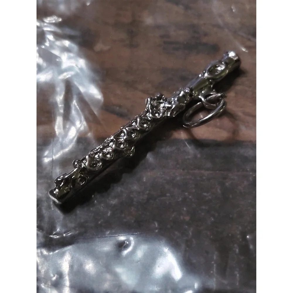 flute charm pendant / music Silver 925 vintage